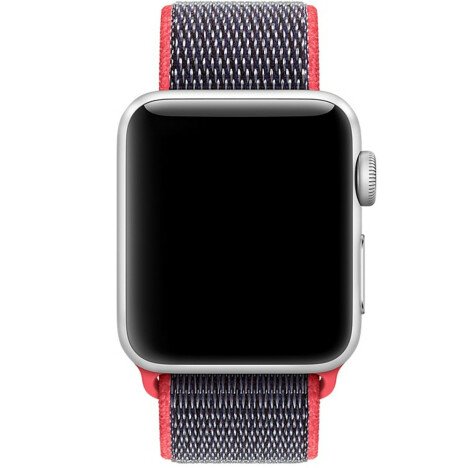 Curea iUni compatibila cu Apple Watch 1/2/3/4/5/6/7, 44mm, Nylon Sport, Woven Strap, Purple/Electric